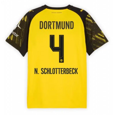 Moški Nogometni dresi Borussia Dortmund Nico Schlotterbeck #4 Domači 2025-26 Kratek Rokav Moški Nogometni dresi Borussia Dortmund Nico Schlotterbeck #4 Domači 2025-26 Kratek Rokav